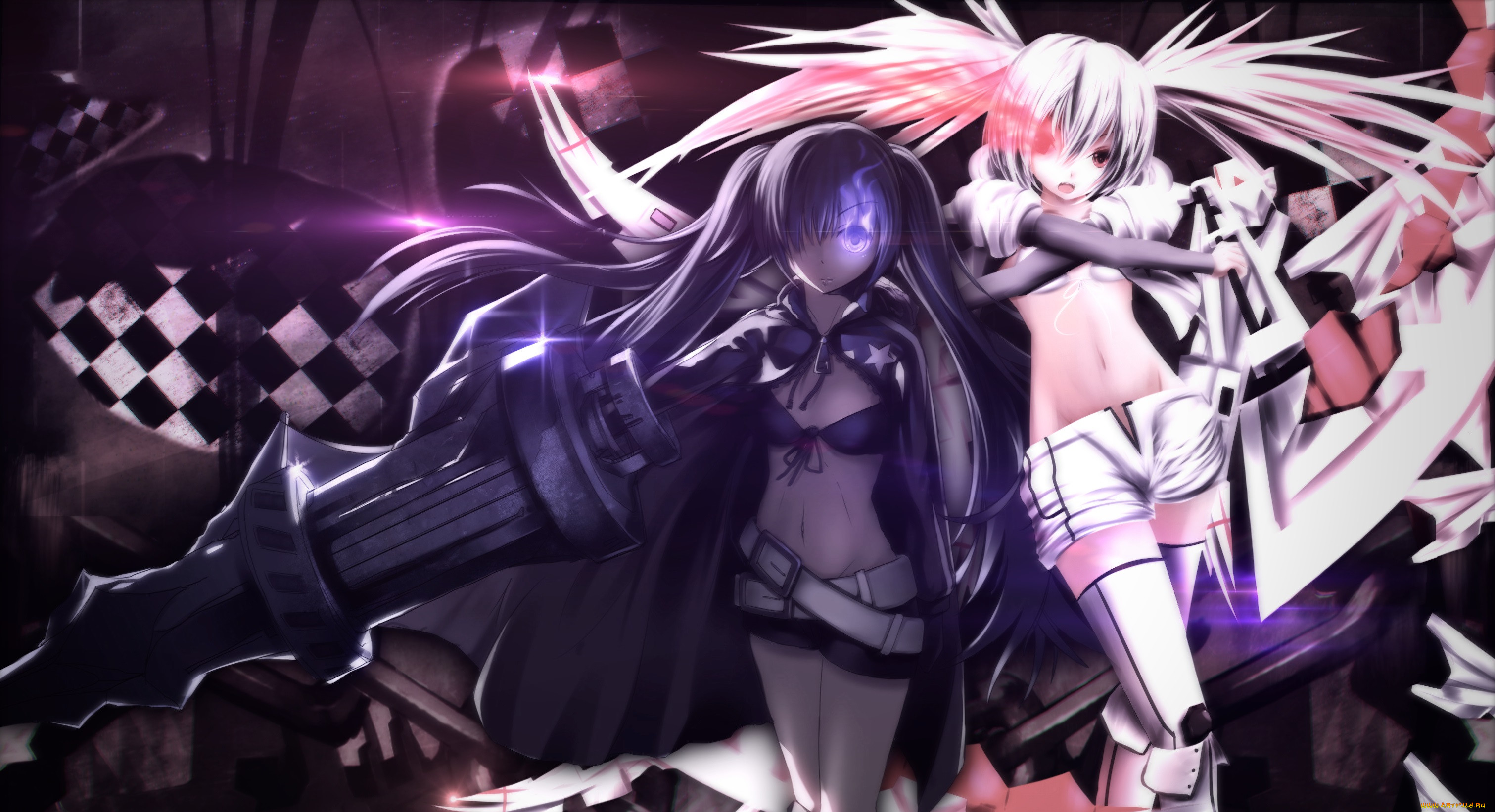 , black rock shooter, kuroi, mato, black, rock, shooter, , , , white